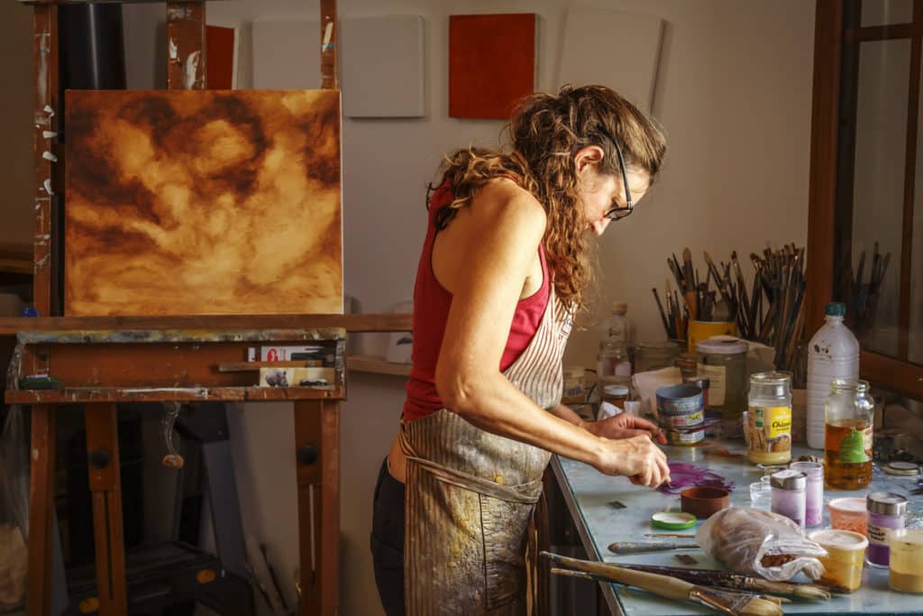Colleen Moritz in her studio
